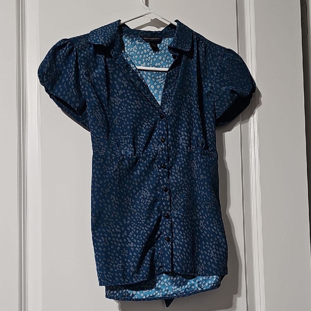 Blue Patterned Blouse